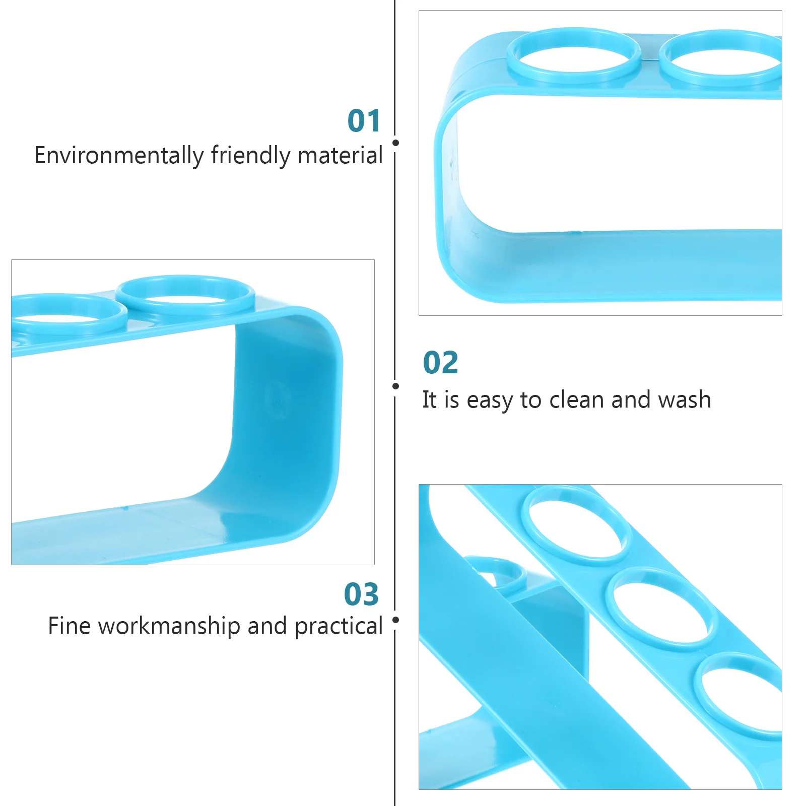 2 PCS Test Tube Rack PVC Material Reusable Washable Lab Equipment Multiple Holes For Tubes Holder Shelf Container Set