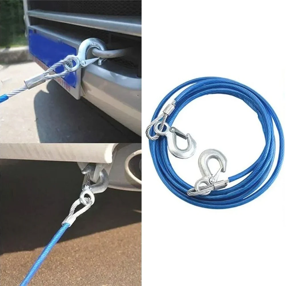 Recovery Strap Set Steel Wire Rope Secure Latch Mechanism Abrasion Resistant Weather Resistant 8mm Diameter Option