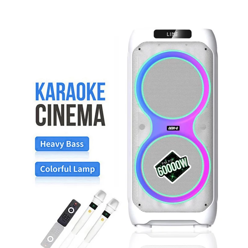 

LT-2233 Professional Large Speakers Portable PA Speaker System Sound Box With Dual 12" Woofers Tweeter And Party Light