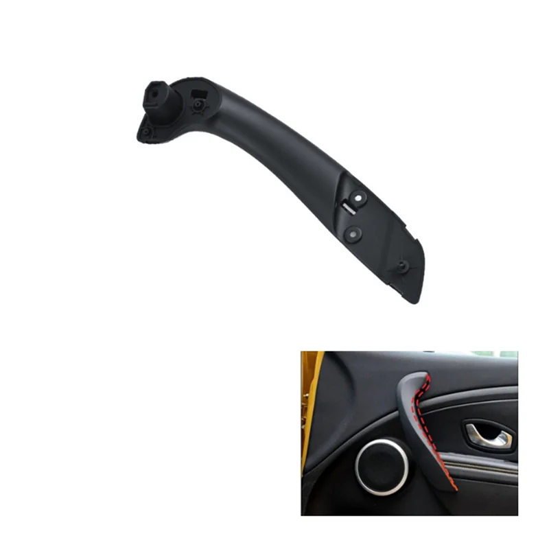 مقبض الباب الداخلي الأيمن الأمامي للسيارة المتين لرينو ميجان 3 2008-2016 مسند ذراع الباب دعامة جانبية داخلية ملحقات السيارة باللون الأسود