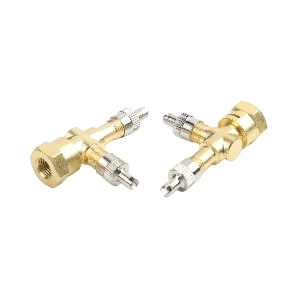 Color As Shown for tpms Valve Tee Adapter Compact Design Direct Replacement Valve Adapter Metal Construction Color