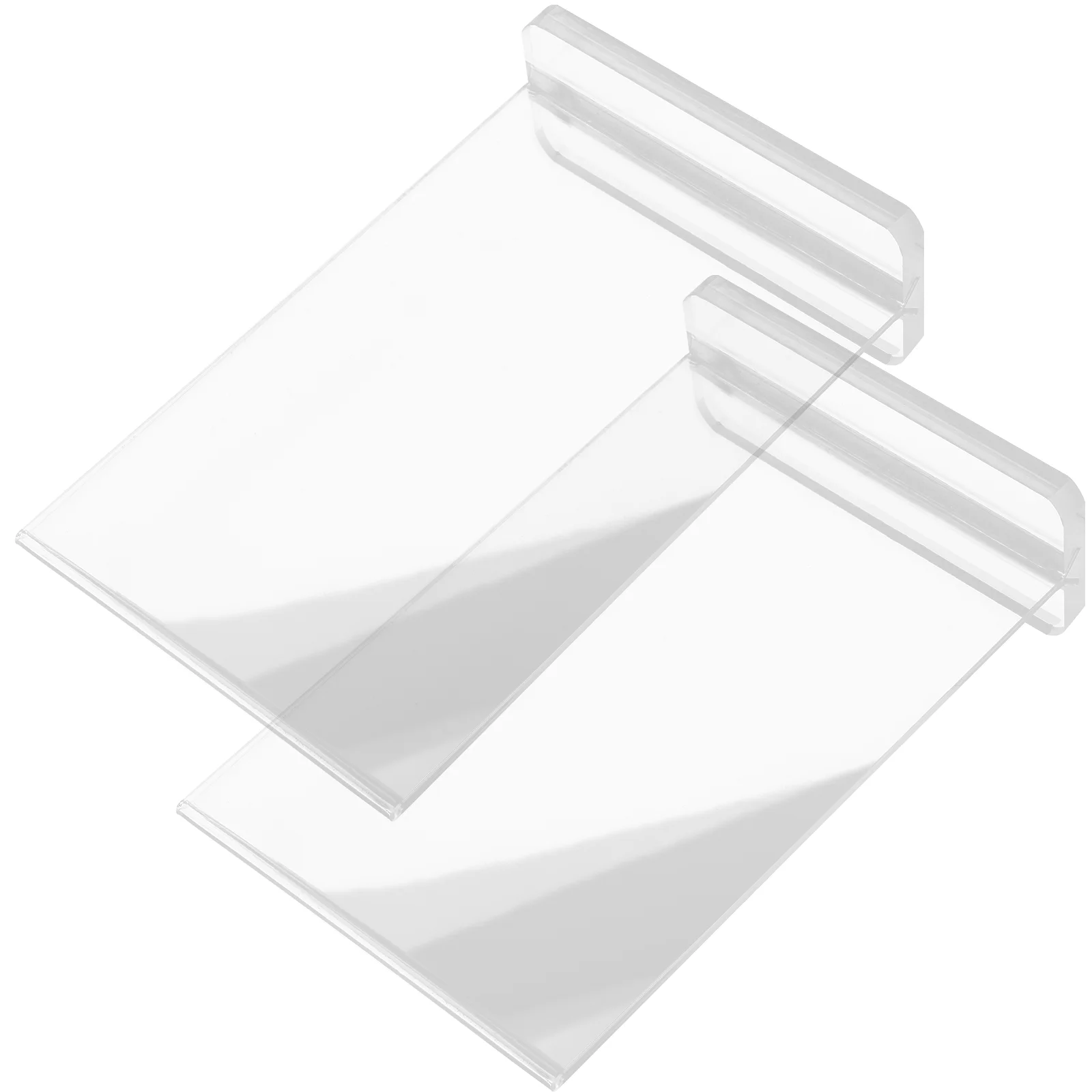 2 Pcs Clear Sign Holder Stand Document Photo Frame Table Card Display Acrylic Picture Holders Office