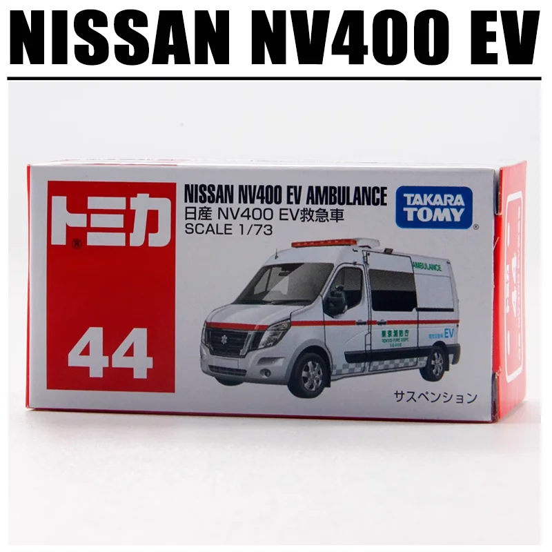 

TAKARA TOMY Tomica NO44 NISSAN NV400 EV AMBULANCE, игрушки из сплава, литая под давлением металлическая модель автомобиля, подарок для детей и мальчиков