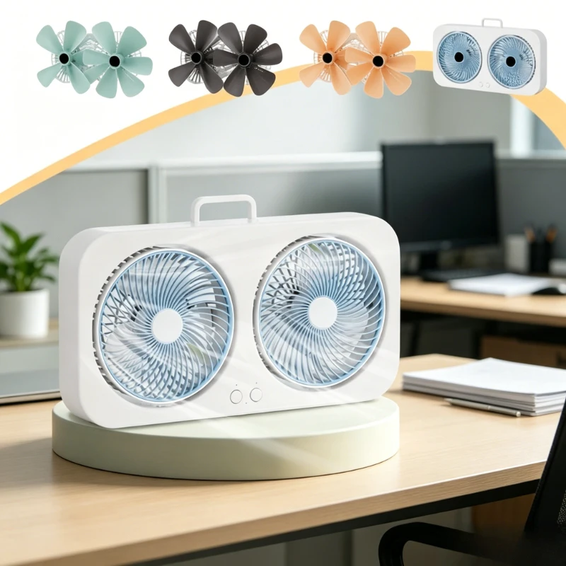 360-°-回転式充電式扇風機--usb給電式卓上扇風機、長時間バッテリーで屋外＆屋内両用