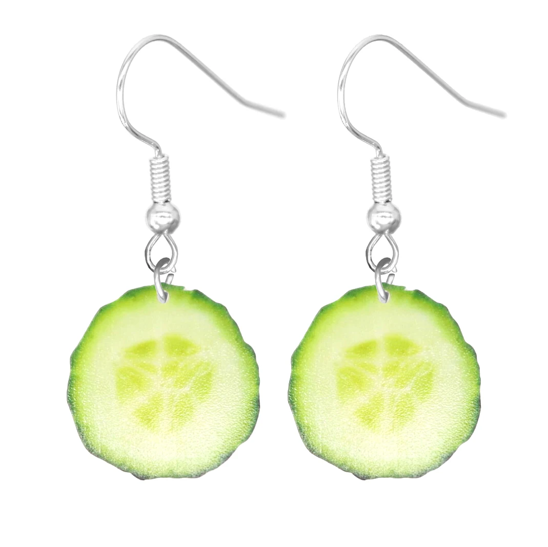 Onion Apple Tomato Strawberry Watermelon TangerinePineapple Cucumber Slice Design Dangle Earrings Cute StyleTrendy Female Gift