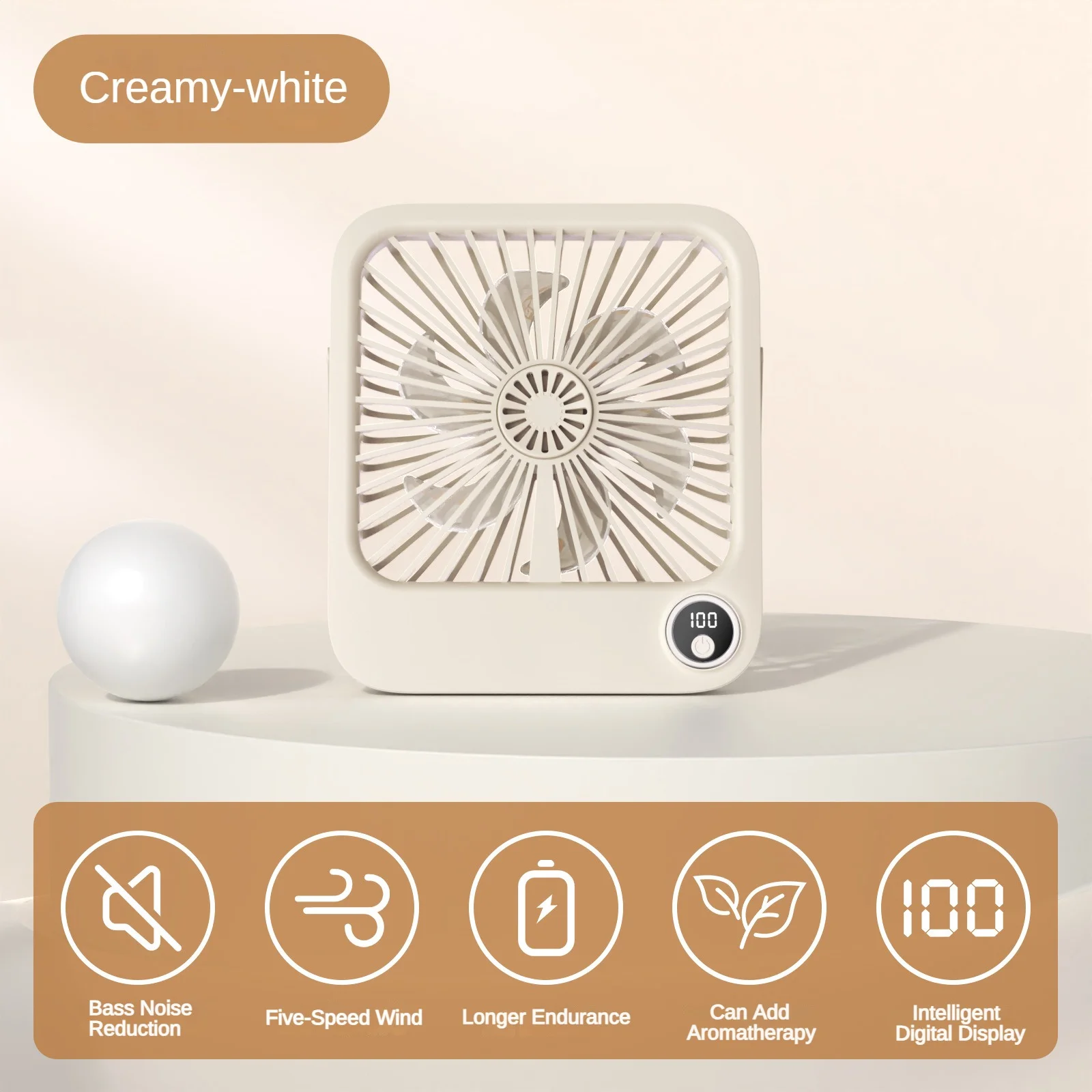 Desktop Small Fan Portable Outdoor Office USB Folding Fan Digital Display Ultra Slim Fan