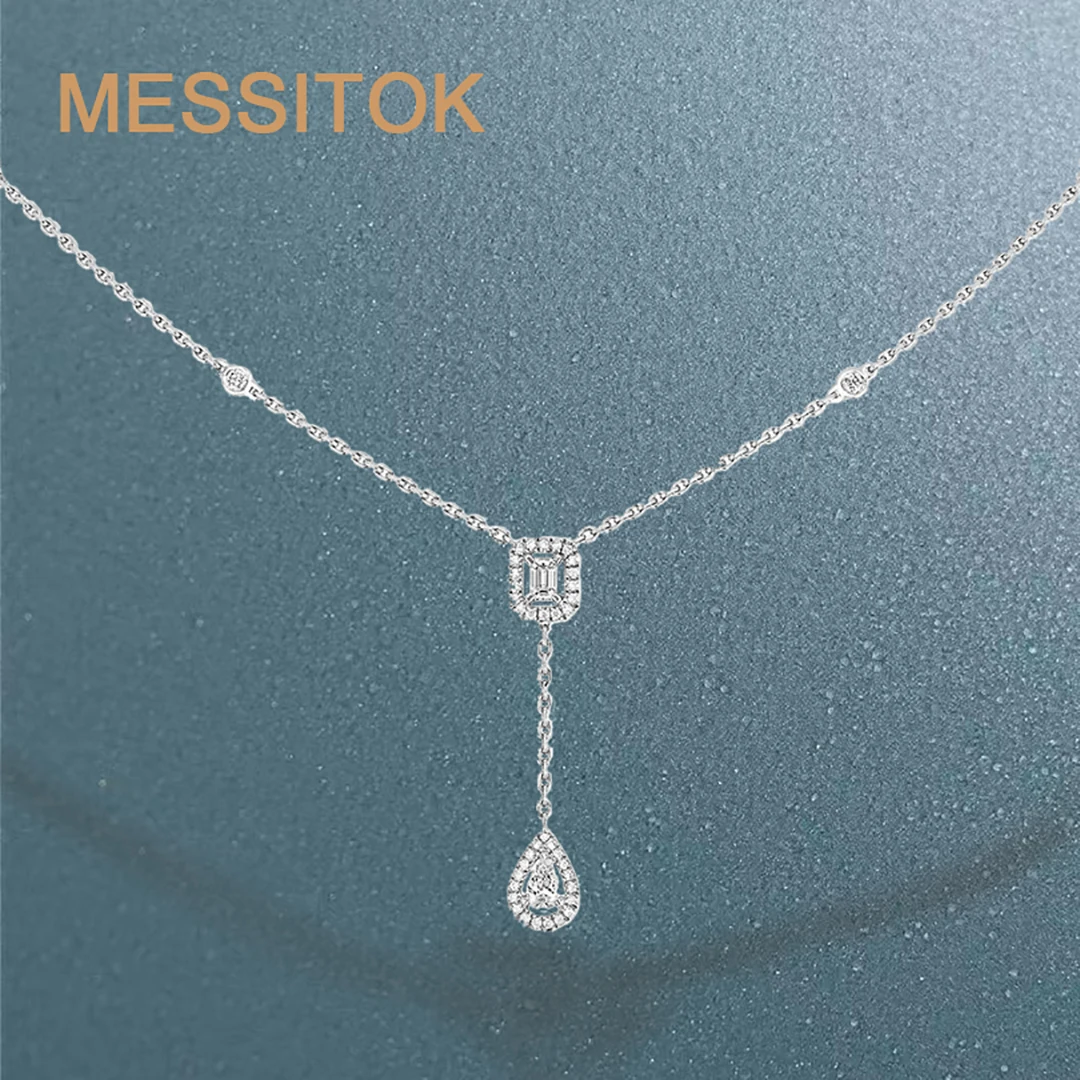 

MESSITOK S925 серебро кулон с каплями воды женское ожерелье французские роскошные украшения