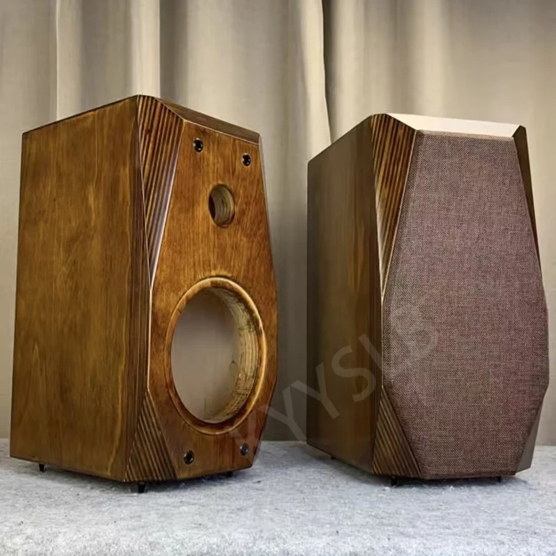 KYYSLB 6.5-inch solid wood two-way angled high fidelity speaker empty box birch plywood, (holes can be customized)