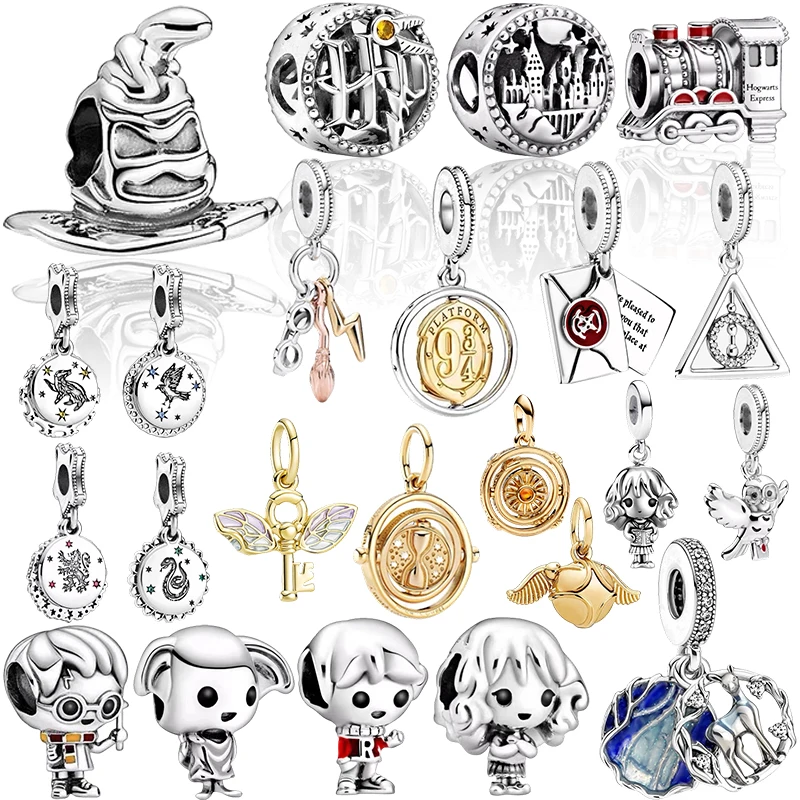Novedad 2026: Abalorios Colgantes de Harry Potter para Pulseras y Collares Originales de Plata, Ideales para Joyería DIY, Regalo para Mujer