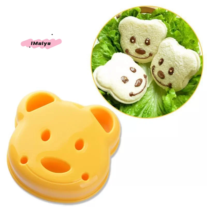 M-1pcs Cute Kitchen Breakfast Bear Sandwich Mold Bread Biscuit Embosser Cake Tool DIY Making Mold Household Making Accessories