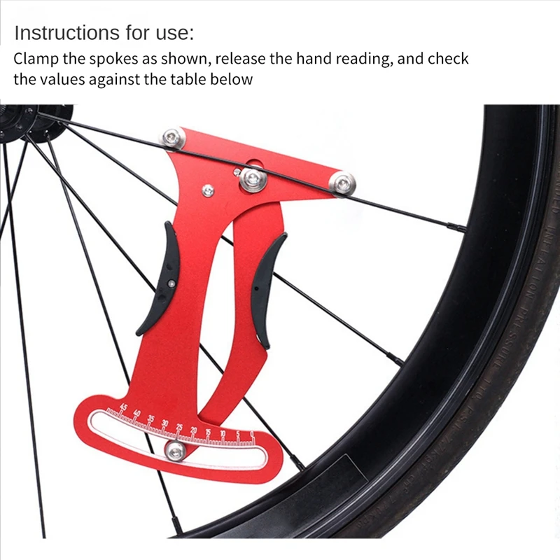 Mountain Bike Spoke Tension Gauge Road Wheel Set Wire Alignment Accessory Parts Red