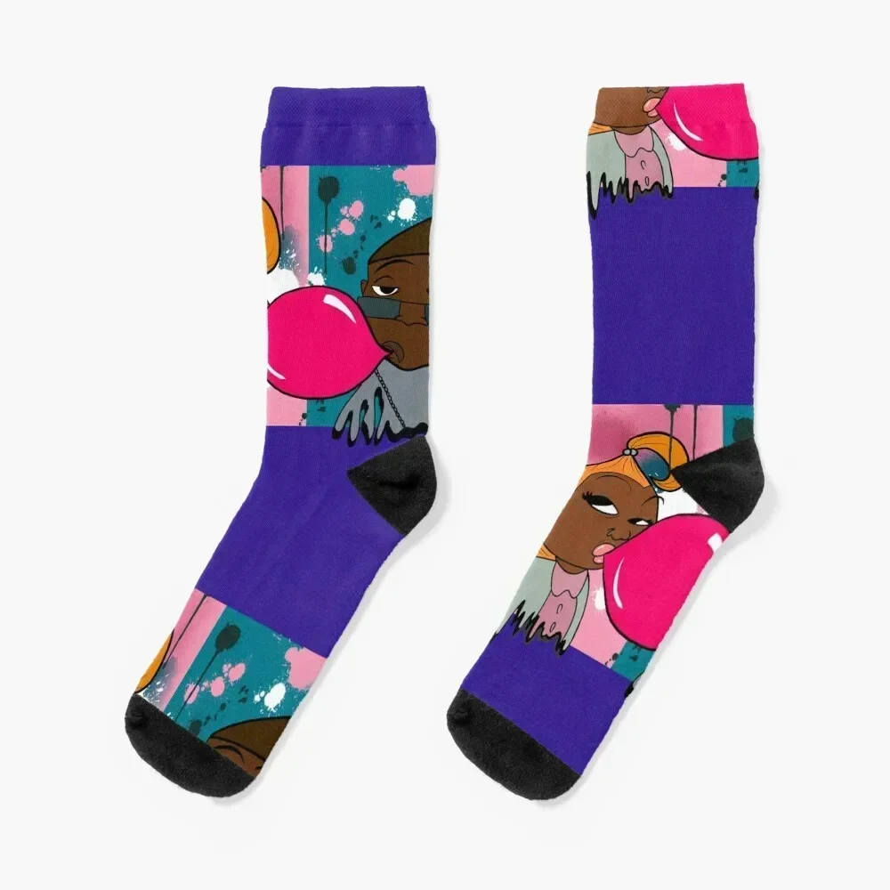 Lady and the Sticky Socks Run funny gift hiphop anime Socks Men's Women's