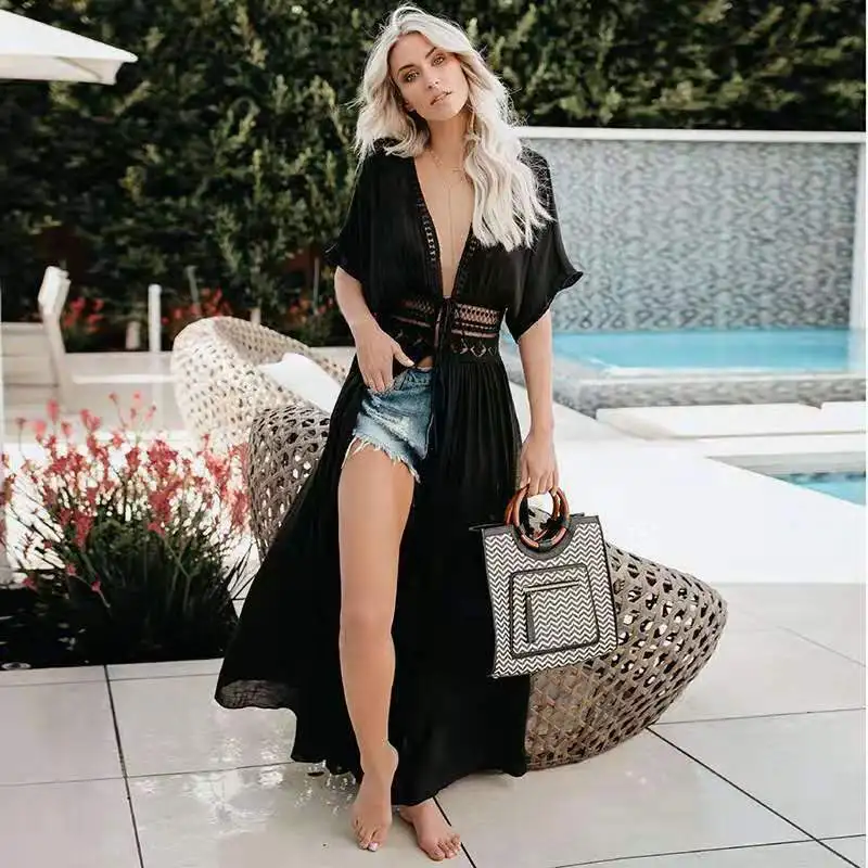 

Womens Bathing Swimsuit Bikini Swimwear Wrap Pareo Cover Up Beach Dress Sarong Sunscreen Blouse