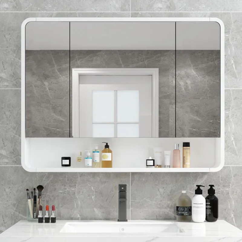 

Mirror Organizer Bathroom Cabinet Corner Makeup Storage Paper Decorations Cupboard Display Small Archivadores Salon Furniture