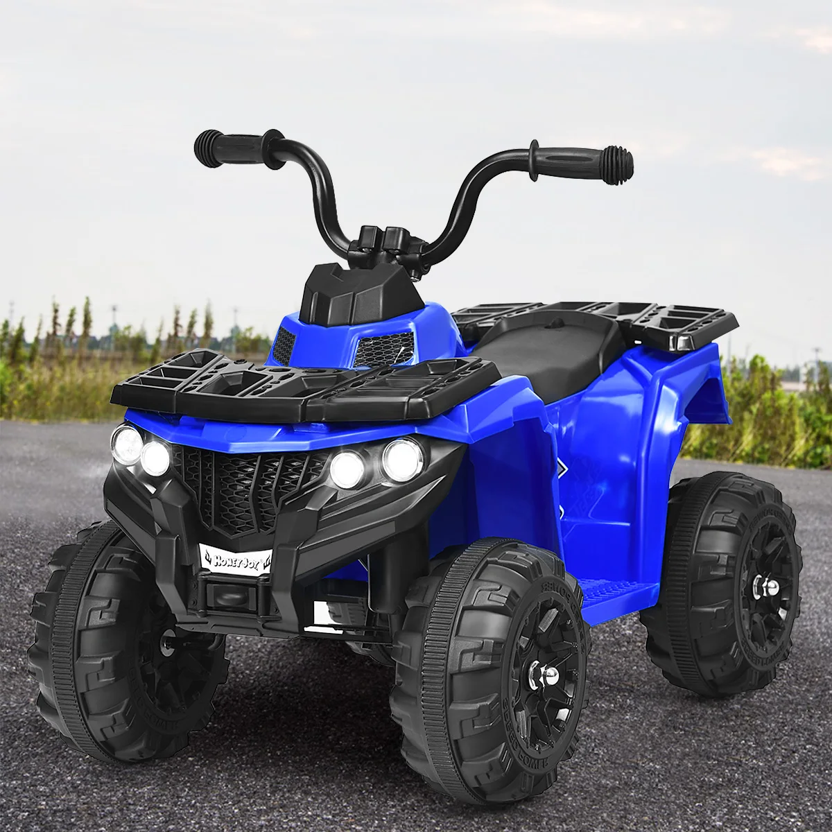 6V Batterij Aangedreven Kinderen Rijden Op Atv 4-Wheeler Quad W/Mp3 & Led Koplamp Blauw