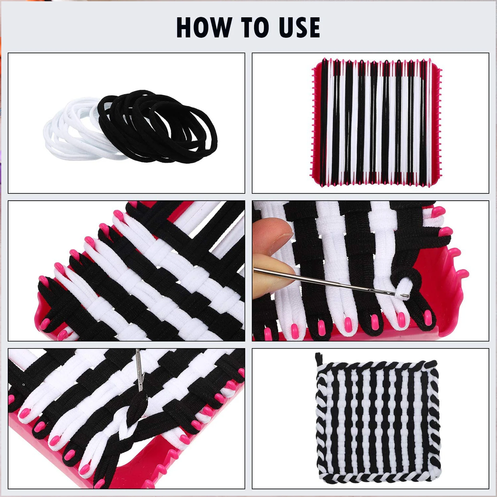 

192Pcs Potholder Weaving Loom Refill Elastic Acrylic Loops for DIY Handicraft Arts Craft Refills Weaving Loom Refill