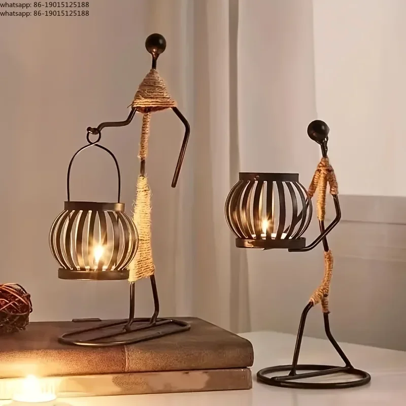 Nordic Metal Candlestick Abstract Character Sculpture Candle Holder Decors Handmade Figurines Home Decoration Art Gifts Hot 2025