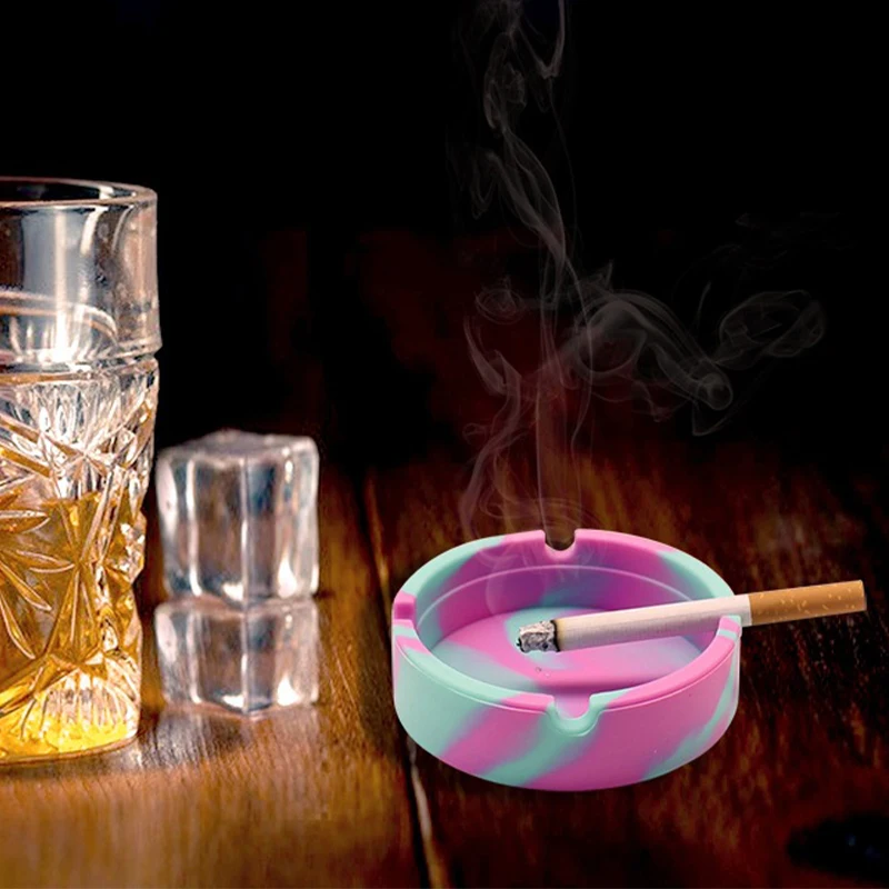 Silicone Ashtray Premium Rubber High Temperature Heat Resistant Anti-fall Design Ashtray Cigarette accessories