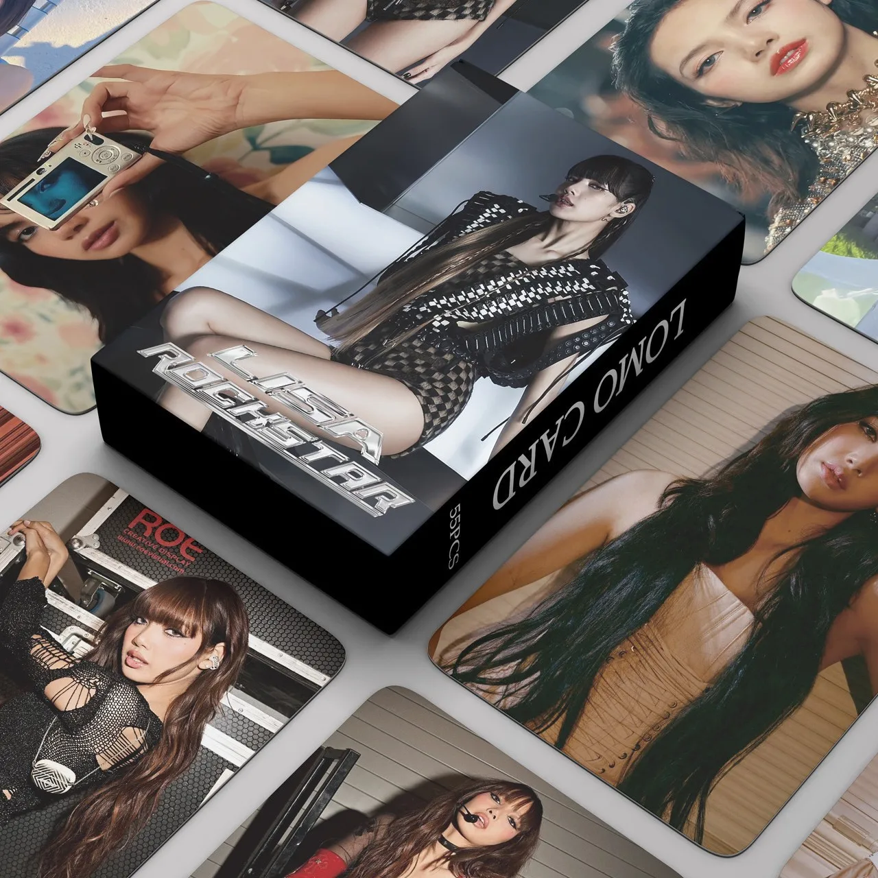 55pcs Kpop LISA NEW WOMAN Random LOMO Card Peripheral Double-sided Special Photocards Fans Collection Commemorative Cards