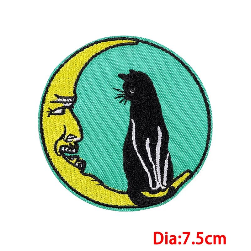 10pcs/lot Embroidery Patch Cartoon Cat Iron On Patches On Clothes Cute Things Stripes Clothing Thermoadhesive Patches On Clothes