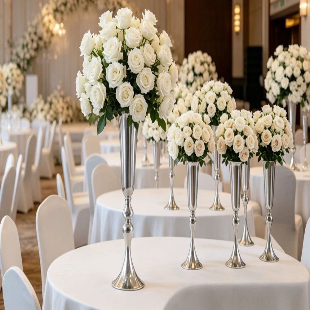 6/10pcs 50-100cm )Tall Gold/sliver  Floral Holder - Tiered Wedding Candelabra & Flower Stand for Banquet Hall Decor