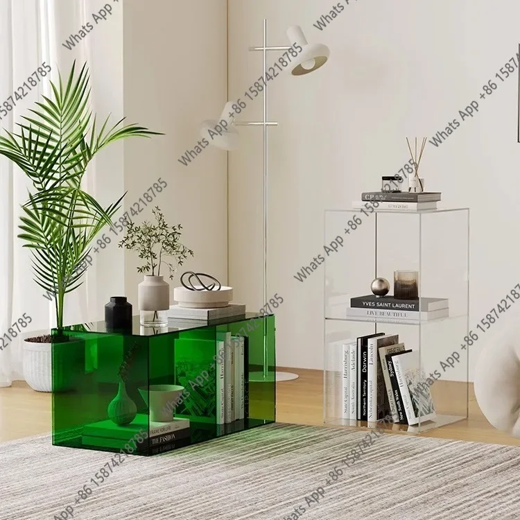 Mn Acrylic Shelf Floor-to-ceiling Storage Living Room Multi-layer Two-layer Storage Cabinet Small Entrance Desktop Display Rack