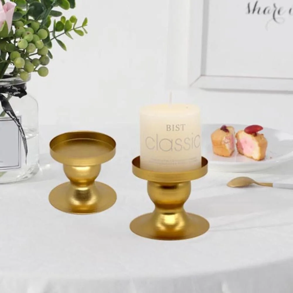 Metal Candlestick Gift Gold/Black Geometric Circle Home Decor European Style Candle Holder Wedding Party