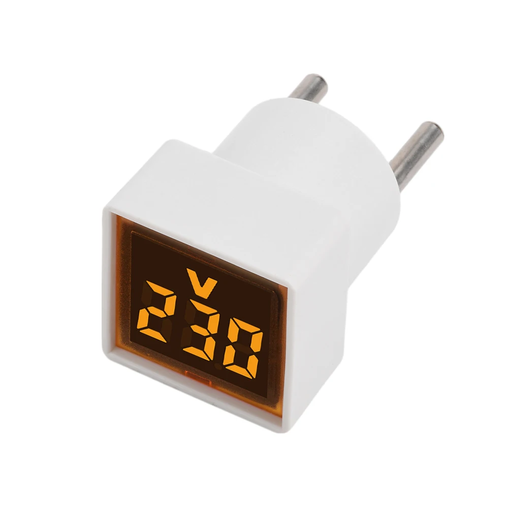 AC 220V 50~500V LED Digital AC Voltmeter Indicator Led Lamp Square Mini Voltage Tester Meter Detector Monitor Signal Light