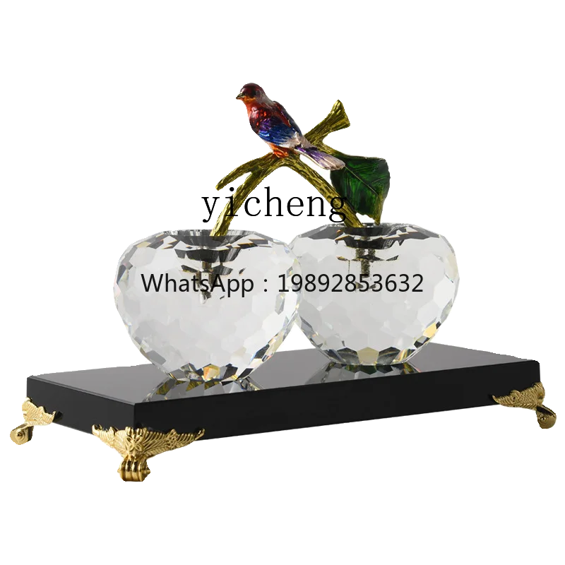 ZZ crystal glass apple ornament modern light luxury home decoration magpie Annunciation ornament