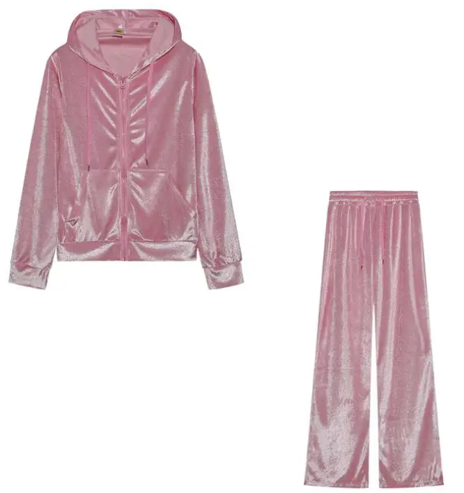 2025 الخريف الشتاء المرأة البلوز مجموعة بلون عادية بسيطة مقنعين 2 قطعة مجموعة موضة رياضة الركض امرأة بانت مجموعات #5