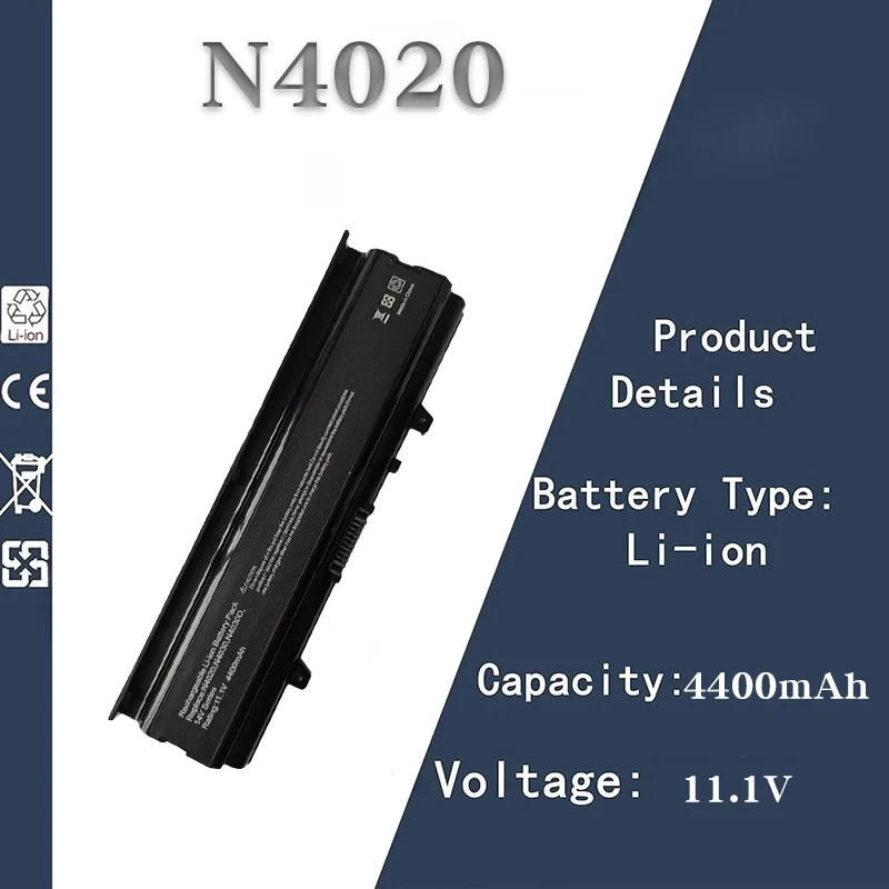 

11.1V 4400mAh Laptop Battery for Dell - Fits N4020, N4030, Inspiron 14V, 14VR, M4010 & TKV2V | CE Certified Power Supply