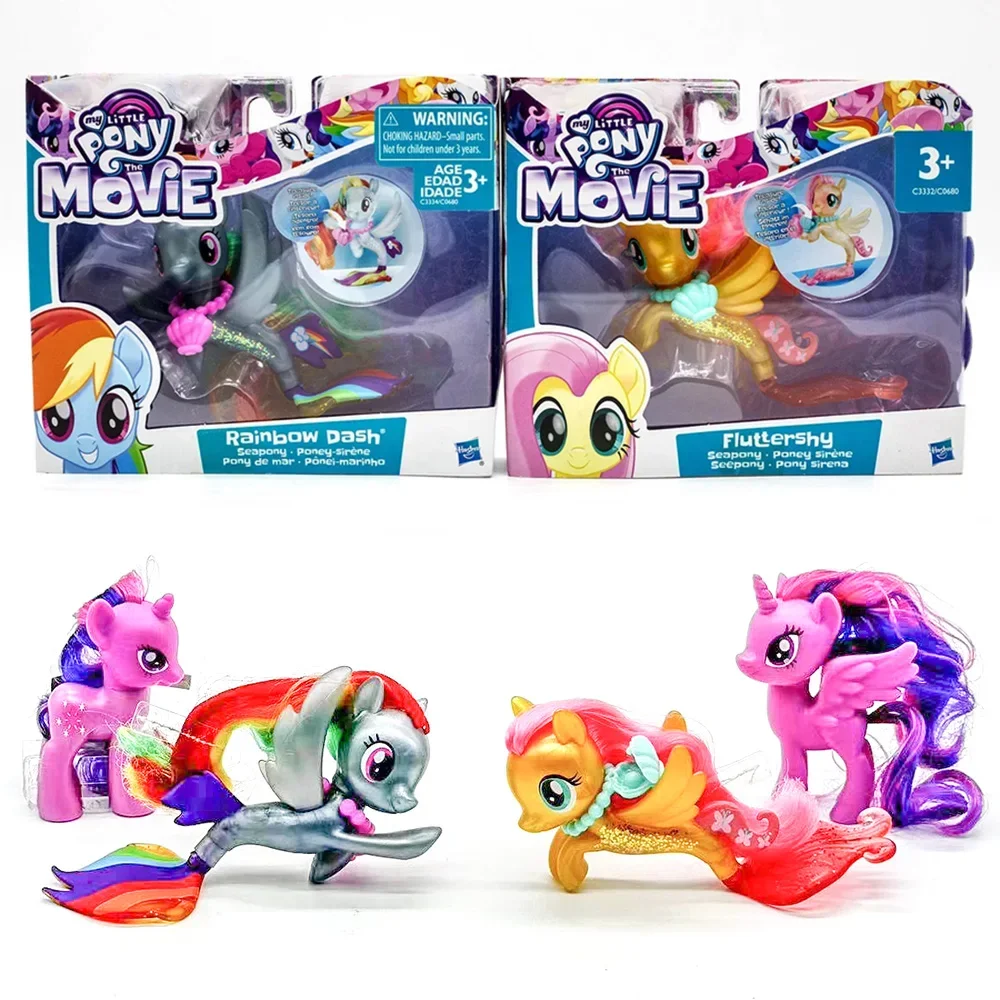 Hasbro My Little Pony Rainbow Dash Fluttershy Милая Мерцающая фигурка морского пони Мерцающая детская девушка