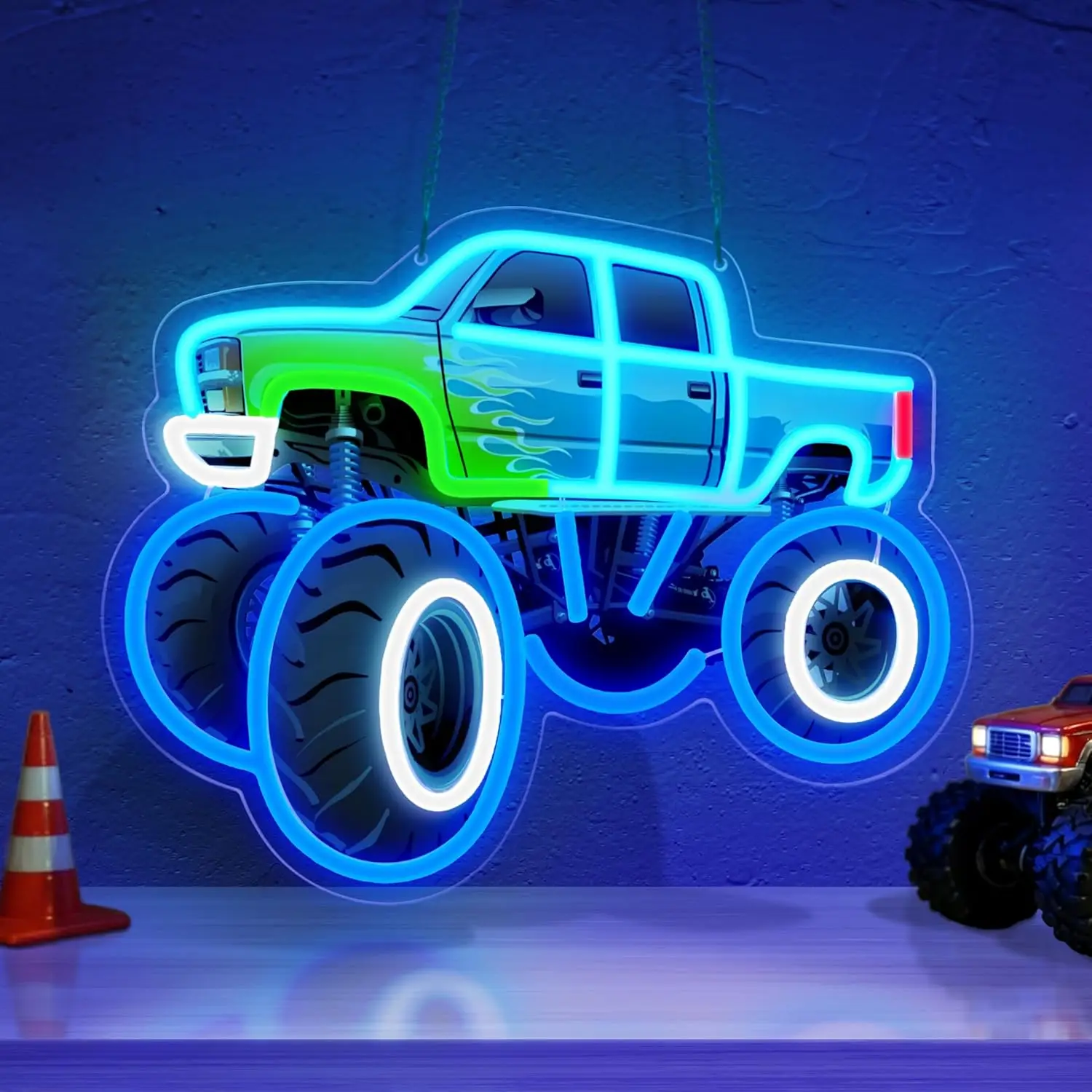 

Monster Truck Neon Sign Art Wall Light USB LED Neon Light for Kids Room Garage Bar Gaming Room Bedroom Decoration Birthday Gift