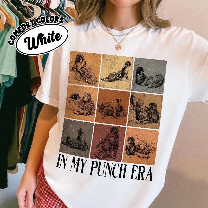 Autumn New Base Shirt Unisex T-shirt, Hugging Monkey Graphic Tee, Team Punch Shirts, Animal Lover Gift