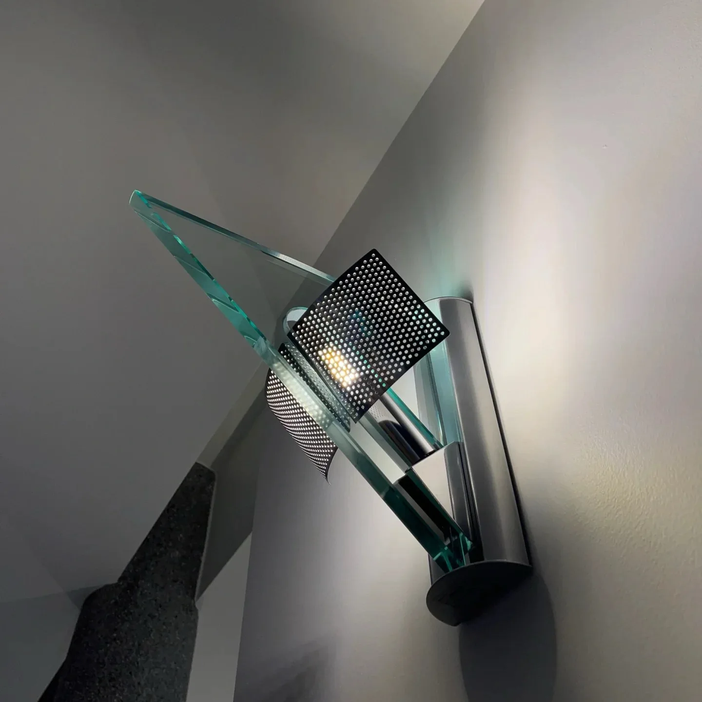 

Italian Vintage Icaro Angel Wing Glass Wall Light Designer Lamp for Home Decor