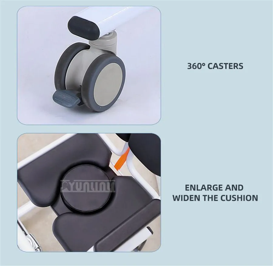 Manual Patient Disabled Elderly Lift Wheelchair Chair Indoor Activity Transfer Mobile Helper Bed Toilet Dining Toilet