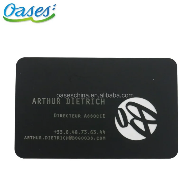 piecesStainless Steel metal business card with cut out logoCustom