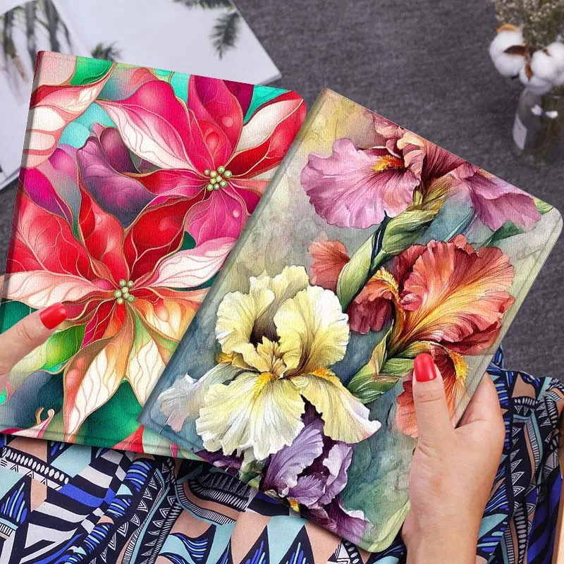 

Colorful Iris Flower Bouquet Tablet Case For Huawei Honor MatePad MediaPad Air 5 6 7 11 V6 V7 V8 V9 X9 X8 T10 T10s C5e T5 Gift