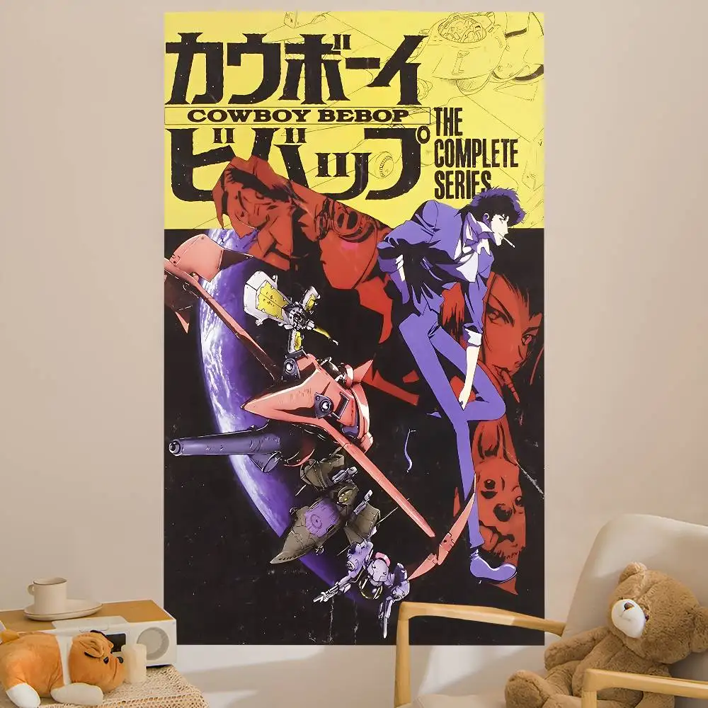 Japan Anime C-Cowboy B-Bebop Anime Tapestry Hippie Flower Wall Carpets Dorm Decor Cheap Hippie Wall Hanging