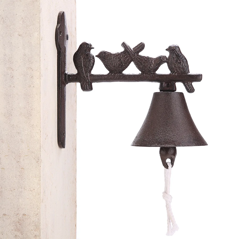 Vintage Design Doorbell Garden Cast Iron Doorbell Plain Welcome Entrance Wall Bell Door Knocker Porch Decorative Door Bell