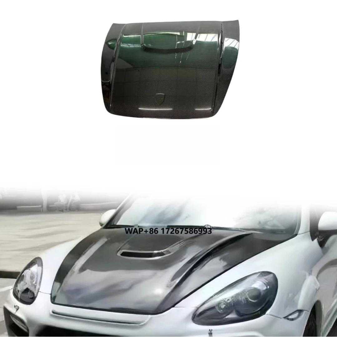 

Hot Selling New HM Style for Cayenne 958 Carbon Fiber Front Engine Hood with Bolts High Quality