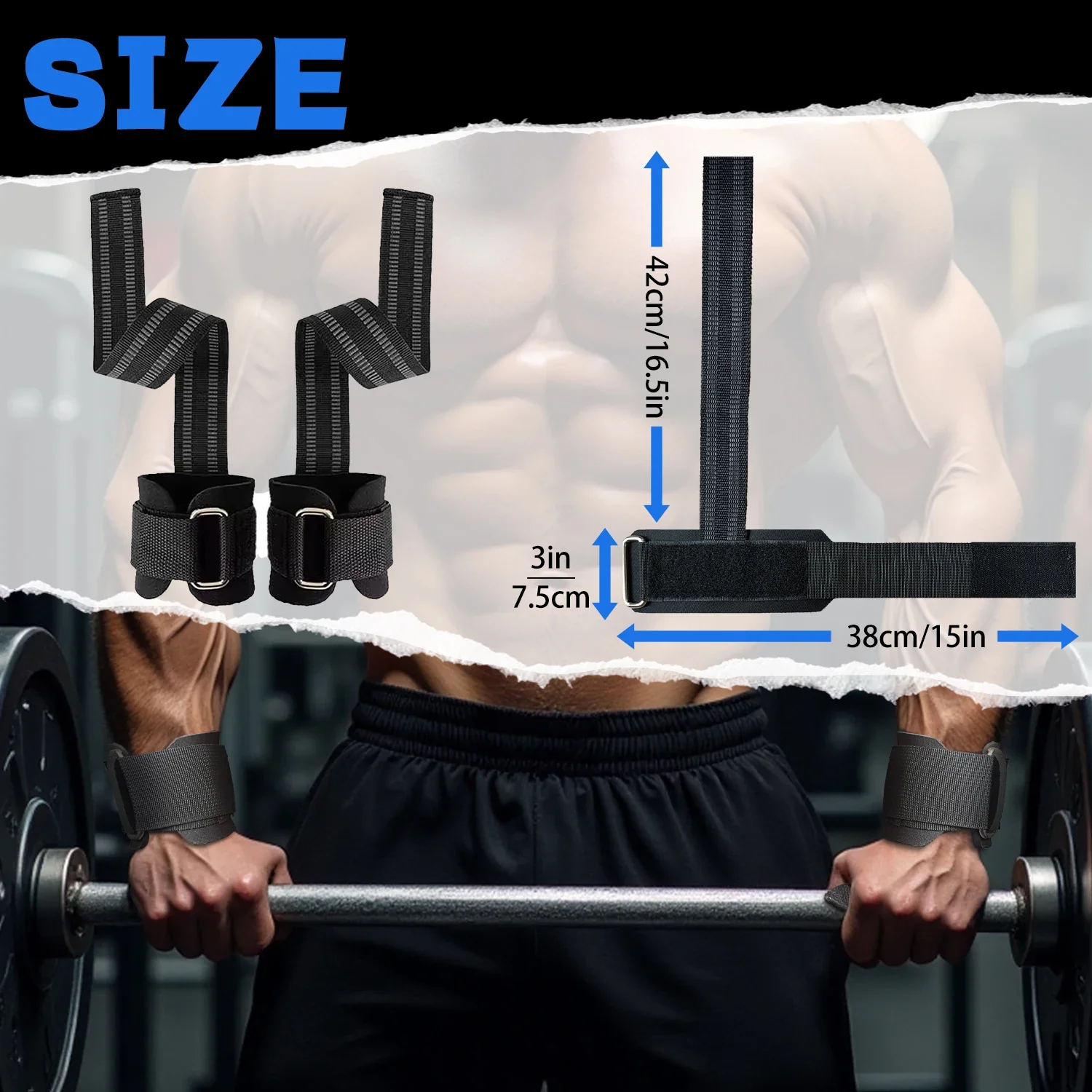 أحزمة معصم لرفع الأثقال مع حزام دعم المعصم، أغطية معصم لرفع الأثقال من القطن غير قابلة للانزلاق والمبطنة، رفع صالات الألعاب الرياضية #2
