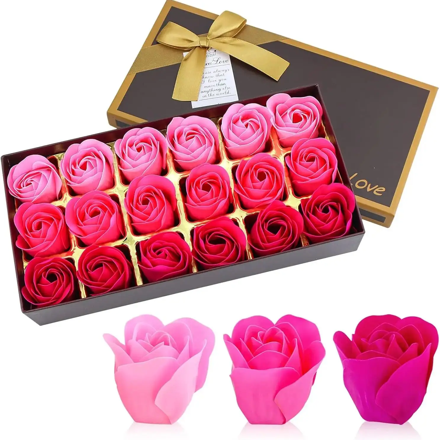 Badeseife mit Blumenduft, Rosenblütenblätter, ätherisches Pflanzenöl, Rosenseifen-Set, beste Geschenke für ihre Frauen, Mädchen, Mutter, Liebhaber, Geburtstag – Detail 2