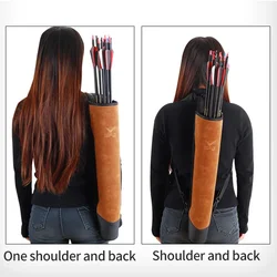 Frosted Leather Archery Arrow Bag Leather Archery Quiver Arrow Holder Bag Bow For Shooting Hunting Gear