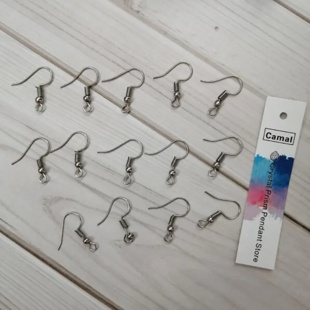 Camal 50pcs 크리스탈 프리즘 구슬 샹들리에 펜던트 조명 액세서리에 대 한 20mm 크롬 귀걸이 핀 후크 금속 커넥터