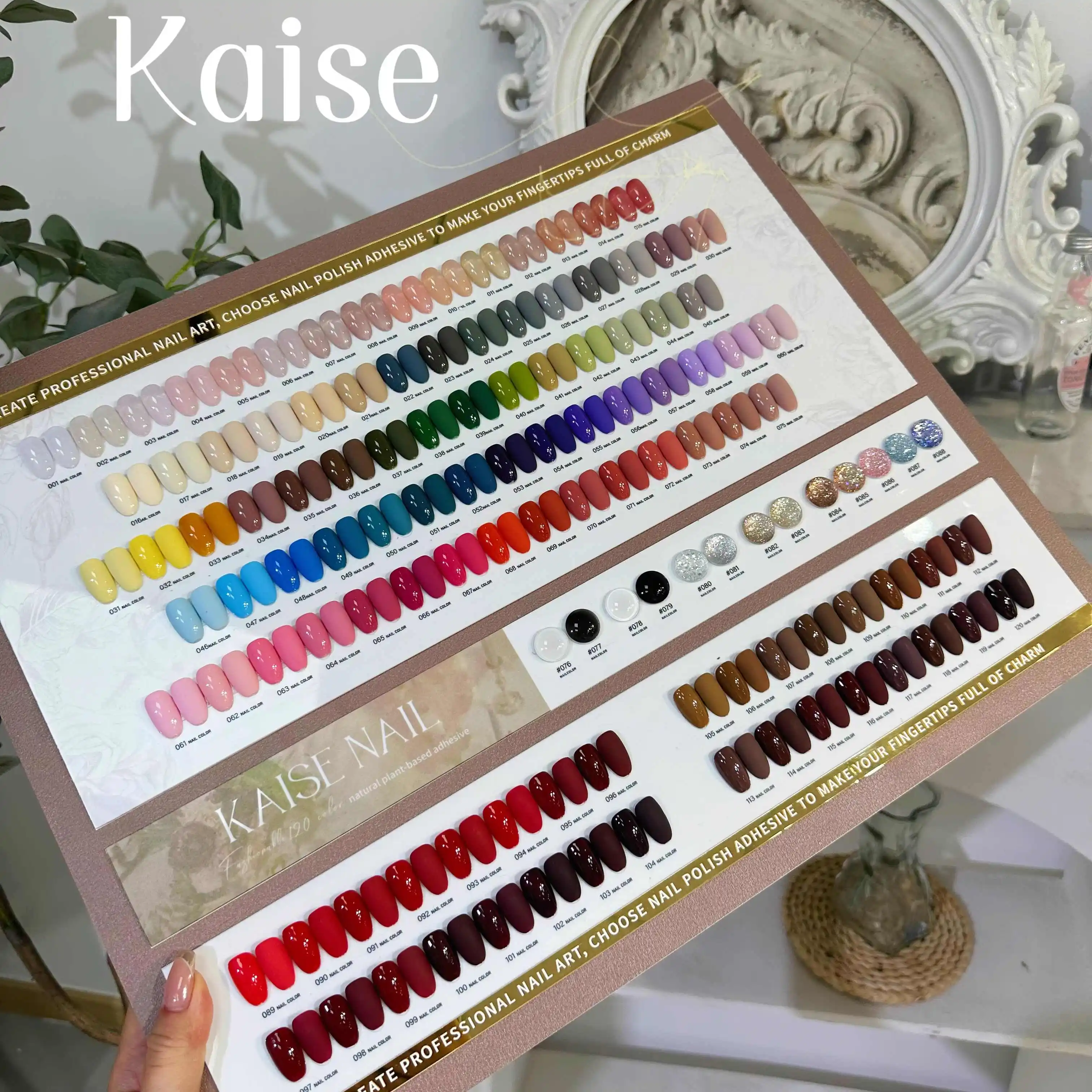 

KAISE 120 colors Nail gel set Multicolor Nail salon 2024 New Professional Hot sale Fashion Nail Art Non-toxic UV gel Wholesale