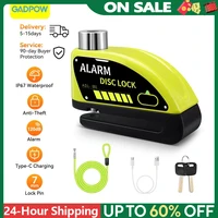 Candado recargable Bloomoto para alarma de motocicleta, bloqueo de disco, alarma antirrobo de 130db para alarma de motocicleta y bicicleta para Moto