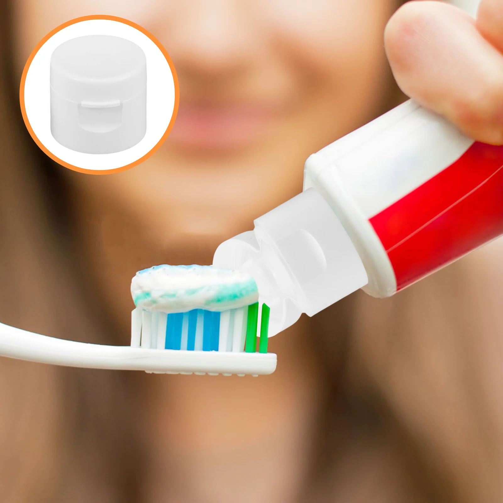 

50pcs Round Flip Cap For Toothpaste Universal Reusable Plastic Cover, Travel Squeeze Tube Lid, Bathroom Organizer, Camping