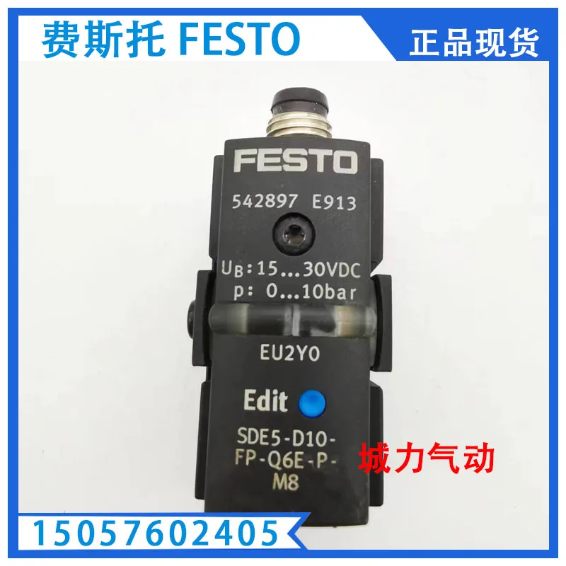 

FESTO Festo Pressure Sensor SDE5-D10-FP-Q6E-P-M8 542897 Genuine Spot.