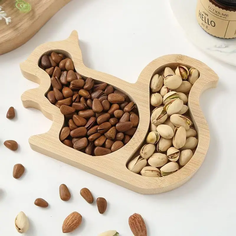Snack Tray Wooden Serving Dish Perfect for Dried Fruits and Nuts Ideal for Parties and Kitchen Use Home & Restaurant Supplies